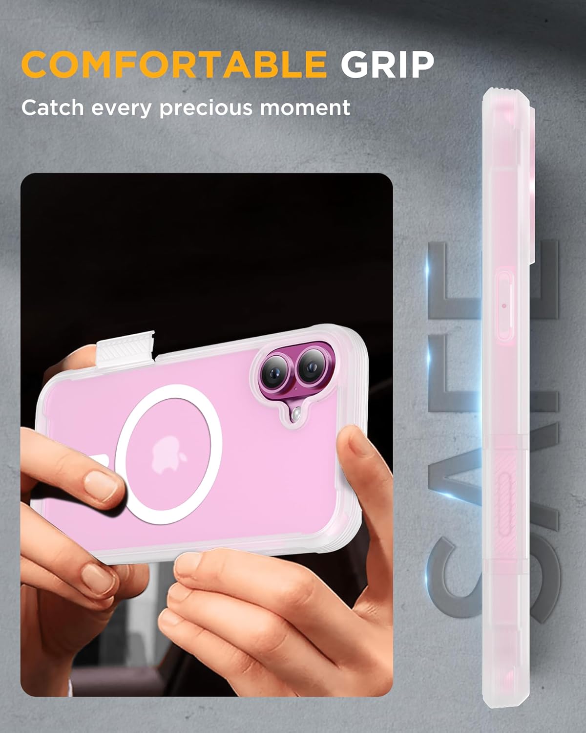 iPhone 16 360° Protection Case [MATTE CLEAR] : Front Screen + Back Cover + Camera Protector