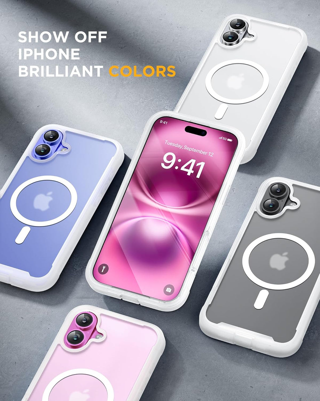 iPhone 16 360° Protection Case [MATTE CLEAR] : Front Screen + Back Cover + Camera Protector