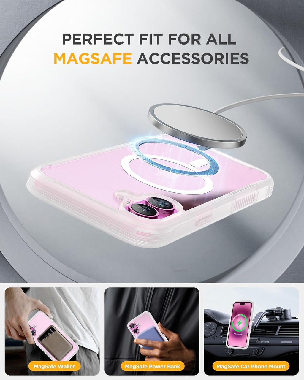 iPhone 16 360° Protection Case [MATTE CLEAR] : Front Screen + Back Cover + Camera Protector