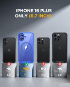 iPhone 16 Plus 360° Protection Case [BLUE] : Front Screen + Back Cover + Camera Protector