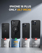 iPhone 16 Plus 360° Protection Case [BLACK] : Front Screen + Back Cover + Camera Protector