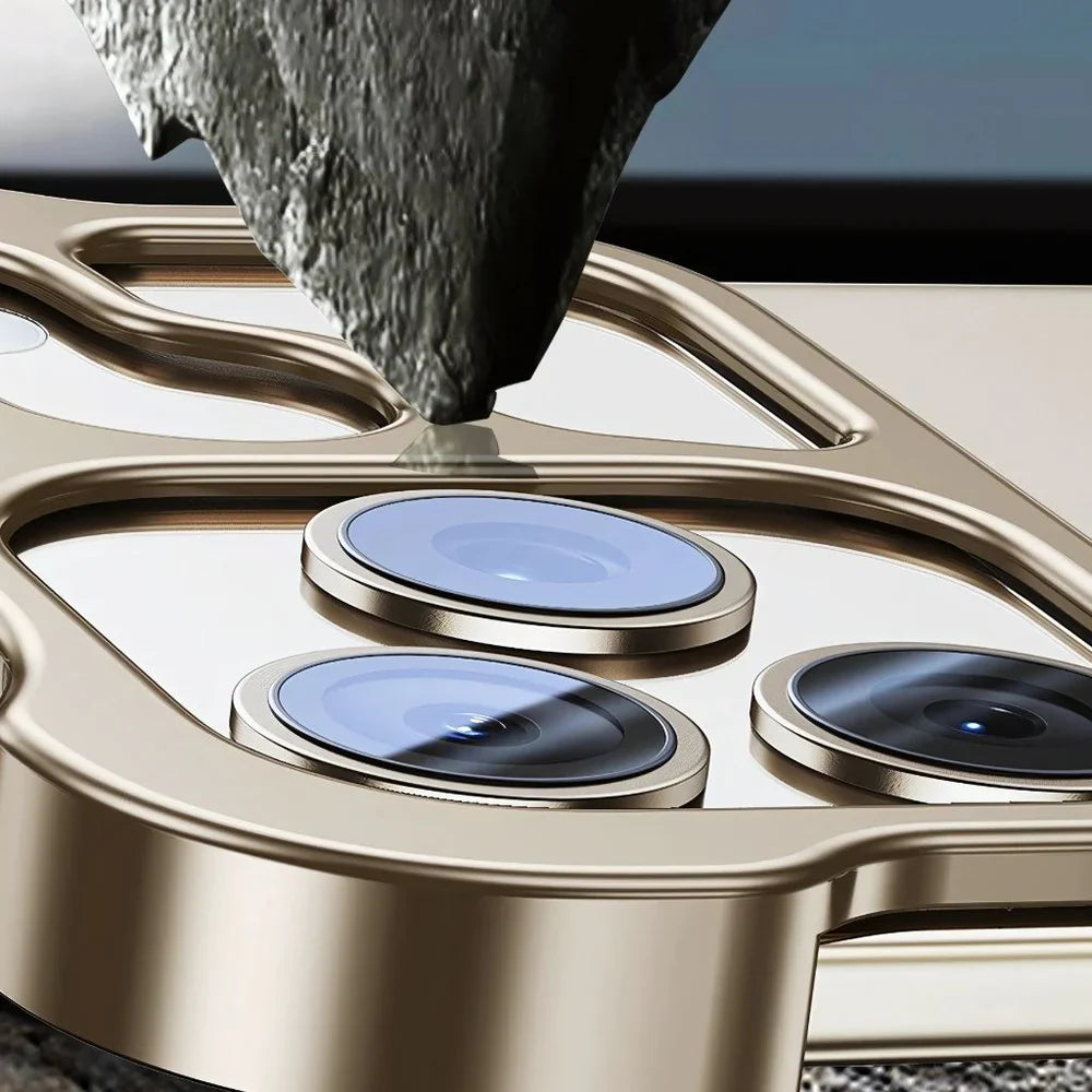 iPhone 17 Series: Minimalist Titanium Metal Bumper Case