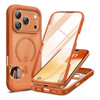 iPhone 17 Pro Max 360° Protection Case [ORANGE] : Front Screen + Back Cover + Camera Protection Inbuilt