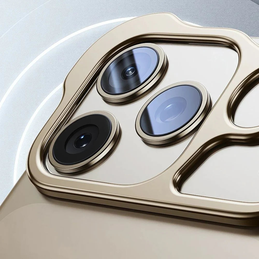 iPhone 17 Series: Minimalist Titanium Metal Bumper Case
