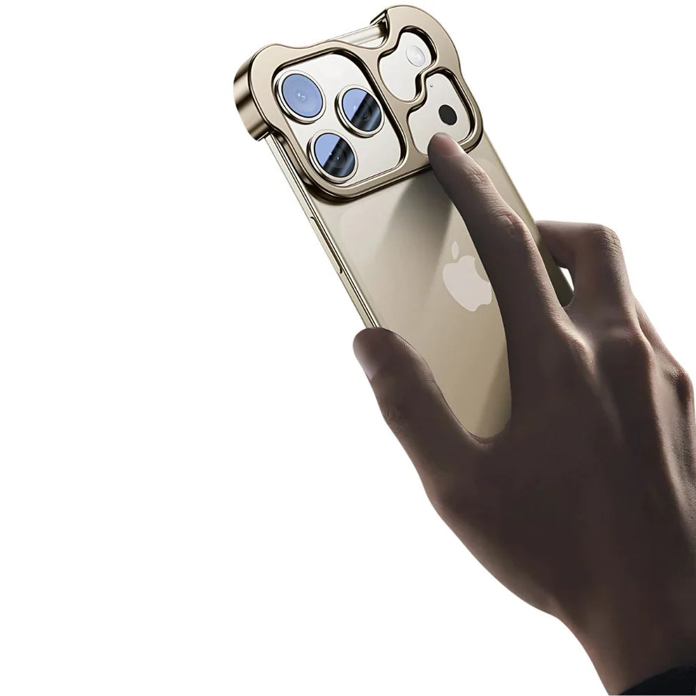 iPhone 17 Series: Minimalist Titanium Metal Bumper Case