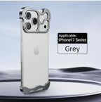 iPhone 17 Series: Minimalist Titanium Metal Bumper Case
