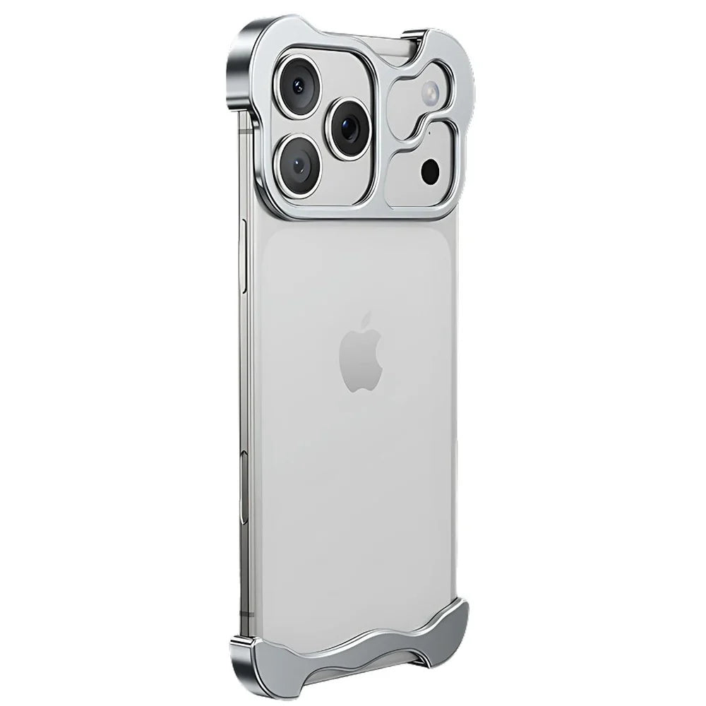 iPhone 17 Series: Minimalist Titanium Metal Bumper Case
