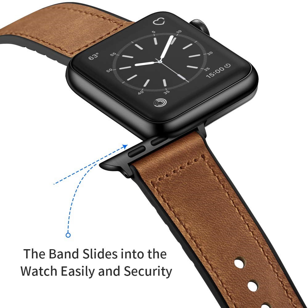 Leather Silicone Apple Watch Band