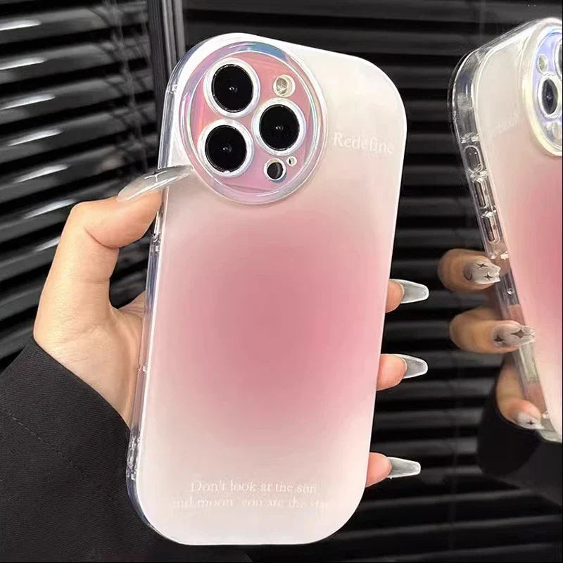 Candy Color Laser iPhone 17 Case – Shiny Gradient Frame & Glossy Protection