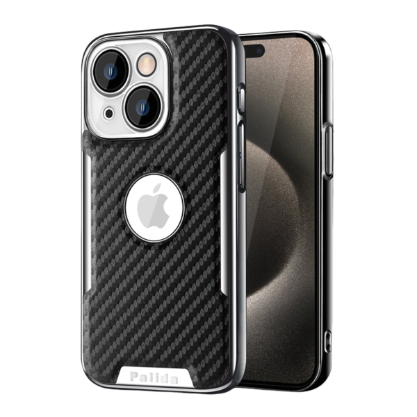 Carbon Fiber Pattern Magnetic Mobile Phone Case With Built-in HD Lens Film