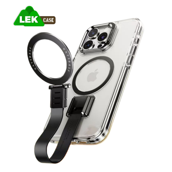 Anti-fall lanyard phone case with stand and magnetic suction