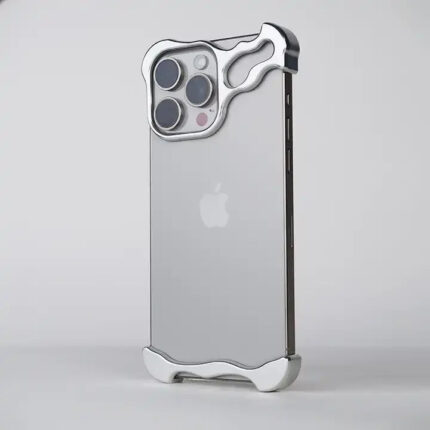 iPhone 15 Series Bumper Case: Minimalist Titanium Metal Frame with Camera Rings