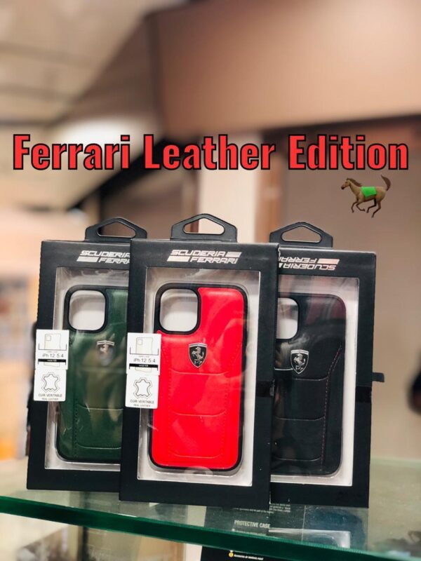 Ferrari ® iPhone X to 12 Pro Max Genuine Leather Crafted Case